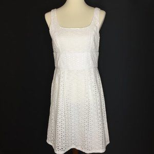 Ralph Lauren American Living White Eyelet Cotton Dress Womens Sz 10 Cottagecore